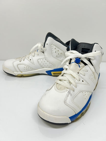 【中古品】【レディース】 NIKE ナイキ AIR JORDAN 6 RETRO BG SPORT BLUE 384665-107 エアジョーダン6 レトロ BG スポーツブルー スニーカー 靴 166-260822-YS-20-hon サイズ：24 カラー：ホワイト 万代Net店