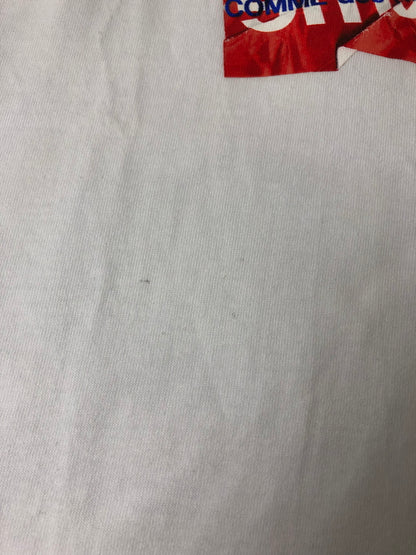 【中古品】【メンズ】 SUPREME シュプリーム × COMME des GARCONS SHIRT コムデギャルソンシャツ 別注 コラボ 17SS BOX LOGO TEE ボックスロゴ Tシャツ 半袖 トップス 149-260607-SH-01-hon サイズ：M カラー：ホワイト 万代Net店