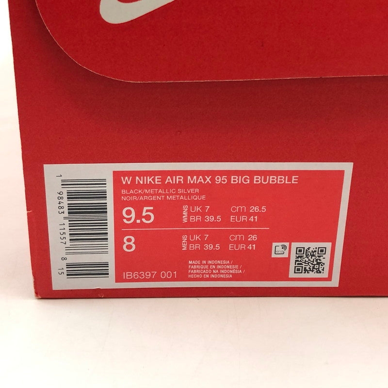 【中古美品】【メンズ】 NIKE ナイキ WOMEN’S AIR MAX 95 OG BIG BUBBLE IB6397-001 ウィメンズ エアマックス95 OG ビッグバブル スニーカー シューズ 靴 160-260504-hn-03-fur サイズ：26.5cm US9.5 カラー：ブラック 万代Net店