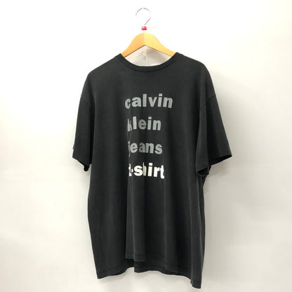 【中古品】【メンズ】 1191 カルバンクライン CALVIN KLEIN 90`S LOGO TEE ロゴ Tシャツ トップス 145-240807-rk-1-tei サイズ：L-XL カラー：ブラック 万代Net店