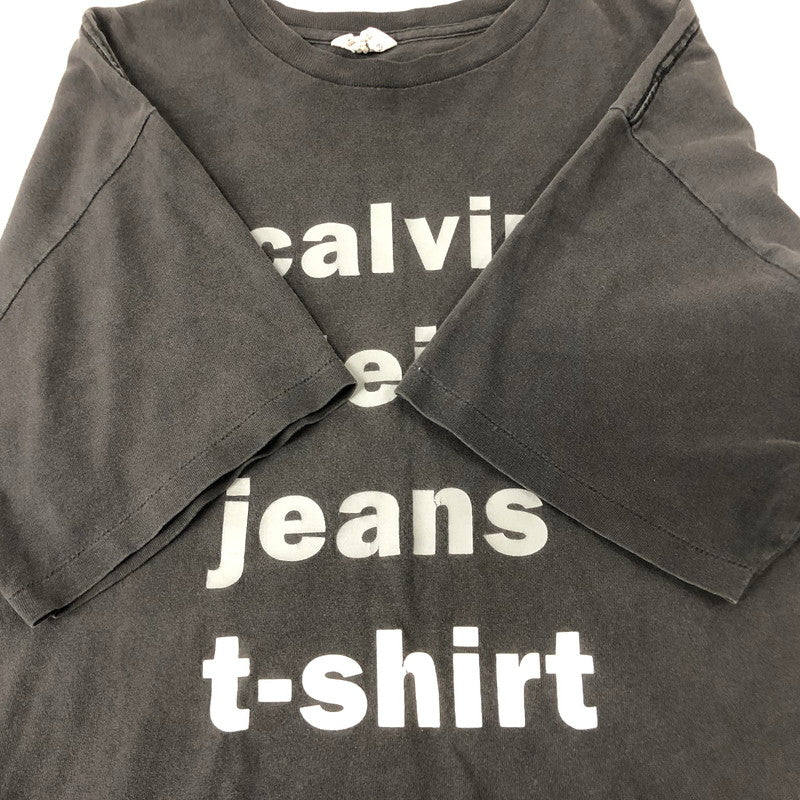 【中古品】【メンズ】 1191 カルバンクライン CALVIN KLEIN 90`S LOGO TEE ロゴ Tシャツ トップス 145-240807-rk-1-tei サイズ：L-XL カラー：ブラック 万代Net店