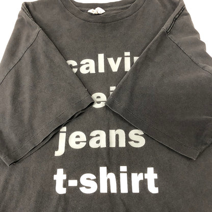 【中古品】【メンズ】 1191 カルバンクライン CALVIN KLEIN 90`S LOGO TEE ロゴ Tシャツ トップス 145-240807-rk-1-tei サイズ：L-XL カラー：ブラック 万代Net店
