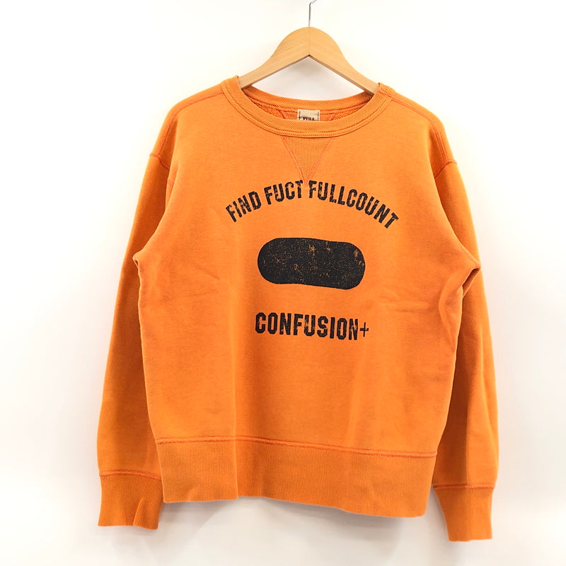 【中古品】【メンズ】 FULLCOUNT フルカウント "FIND FUCT FULLCOUNT" SWEATSHIRT 両Vガセット スウェットシャツ トレーナー 長袖 トップス 145-261015-hn-02-fur サイズ：38 カラー：オレンジ 万代Net店