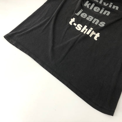 【中古品】【メンズ】 1191 カルバンクライン CALVIN KLEIN 90`S LOGO TEE ロゴ Tシャツ トップス 145-240807-rk-1-tei サイズ：L-XL カラー：ブラック 万代Net店