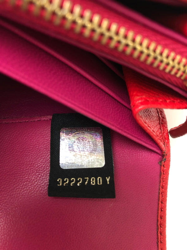 【中古品】【レディース】 BVLGARI ブルガリ CONTINENTAL WALLET 288176 コンチネンタルウォレット ロゴクリップ 二つ折り長財布 ブルガリ・ブルガリ 181-260607-SH-18-hon カラー：コーラルレッド 万代Net店