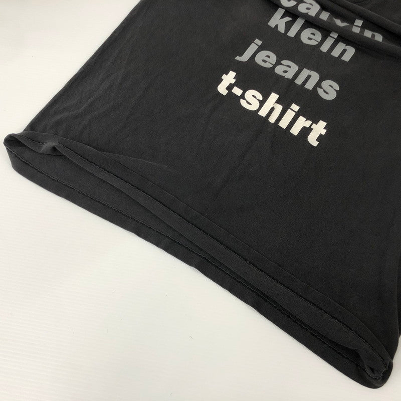 【中古品】【メンズ】 1191 カルバンクライン CALVIN KLEIN 90`S LOGO TEE ロゴ Tシャツ トップス 145-240807-rk-1-tei サイズ：L-XL カラー：ブラック 万代Net店