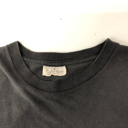 【中古品】【メンズ】 1191 カルバンクライン CALVIN KLEIN 90`S LOGO TEE ロゴ Tシャツ トップス 145-240807-rk-1-tei サイズ：L-XL カラー：ブラック 万代Net店