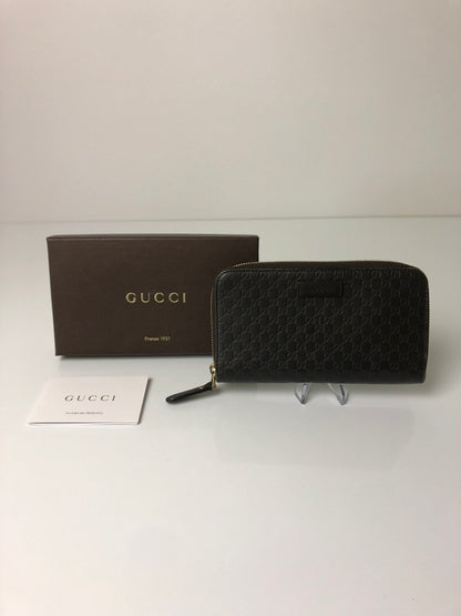 【中古品】【メンズ/レディース】 GUCCI グッチ マイクログッチシマ ラウンドファスナー ロングウォレット 449391 長財布 181-260607-SH-16-hon カラー：ブラウン 万代Net店
