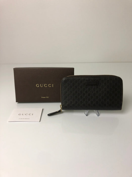【中古品】【メンズ/レディース】 GUCCI グッチ マイクログッチシマ ラウンドファスナー ロングウォレット 449391 長財布 181-260607-SH-16-hon カラー：ブラウン 万代Net店