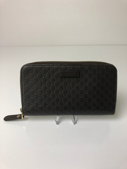 【中古品】【メンズ/レディース】 GUCCI グッチ マイクログッチシマ ラウンドファスナー ロングウォレット 449391 長財布 181-260607-SH-16-hon カラー：ブラウン 万代Net店