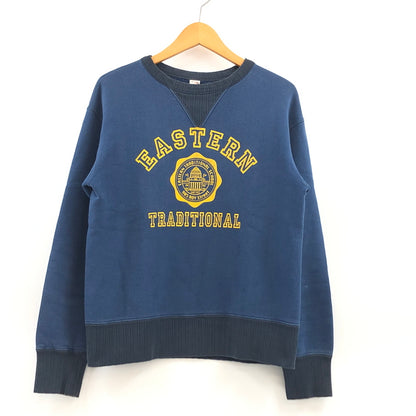 【現状渡し品】【メンズ】 THE FLAT HEAD ザフラットヘッド "EASTERN TRADITIONAL" SWEATSHIRT スウェットシャツ トレーナー 長袖 トップス 145-261015-hn-04-fur サイズ：38 カラー：ネイビー 万代Net店