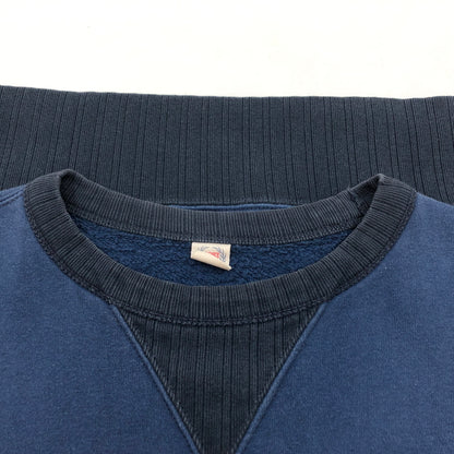 【現状渡し品】【メンズ】 THE FLAT HEAD ザフラットヘッド "EASTERN TRADITIONAL" SWEATSHIRT スウェットシャツ トレーナー 長袖 トップス 145-261015-hn-04-fur サイズ：38 カラー：ネイビー 万代Net店