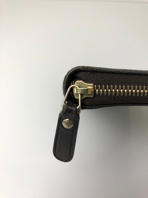【中古品】【メンズ/レディース】 GUCCI グッチ マイクログッチシマ ラウンドファスナー ロングウォレット 449391 長財布 181-260607-SH-16-hon カラー：ブラウン 万代Net店