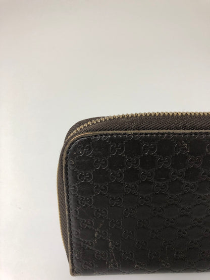 【中古品】【メンズ/レディース】 GUCCI グッチ マイクログッチシマ ラウンドファスナー ロングウォレット 449391 長財布 181-260607-SH-16-hon カラー：ブラウン 万代Net店