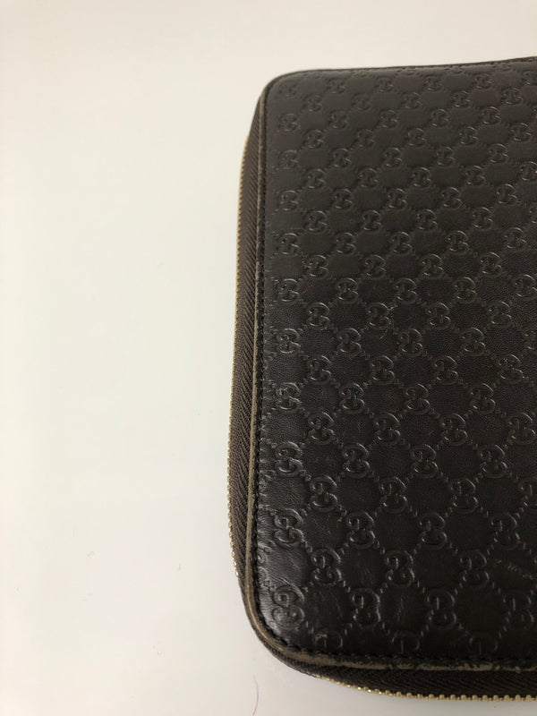 【中古品】【メンズ/レディース】 GUCCI グッチ マイクログッチシマ ラウンドファスナー ロングウォレット 449391 長財布 181-260607-SH-16-hon カラー：ブラウン 万代Net店