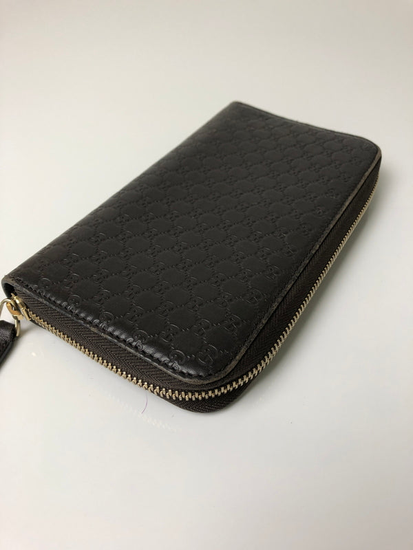 【中古品】【メンズ/レディース】 GUCCI グッチ マイクログッチシマ ラウンドファスナー ロングウォレット 449391 長財布 181-260607-SH-16-hon カラー：ブラウン 万代Net店