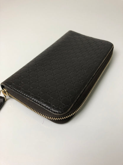 【中古品】【メンズ/レディース】 GUCCI グッチ マイクログッチシマ ラウンドファスナー ロングウォレット 449391 長財布 181-260607-SH-16-hon カラー：ブラウン 万代Net店