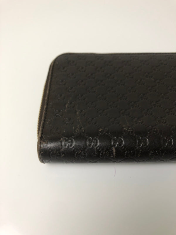 【中古品】【メンズ/レディース】 GUCCI グッチ マイクログッチシマ ラウンドファスナー ロングウォレット 449391 長財布 181-260607-SH-16-hon カラー：ブラウン 万代Net店
