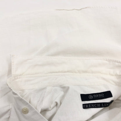【中古品】【メンズ】 NANO UNIVERSE ナノユニバース FRENCH LINEN L/S SHIRT フレンチリネン 長袖シャツ カジュアルシャツ トップス 147-260722-hn-10-fur サイズ：S カラー：ホワイト 万代Net店
