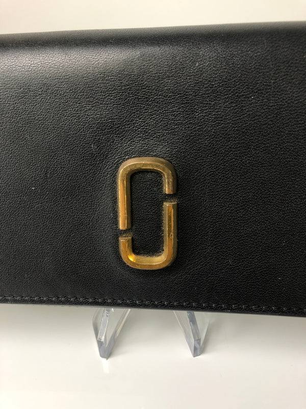 【中古品】【レディース】 MARC JACOBS マークジェイコブス DOUBLE J ダブルJ レザーロングウォレット 長財布 200-260607-SH-19-hon カラー：ブラック 万代Net店