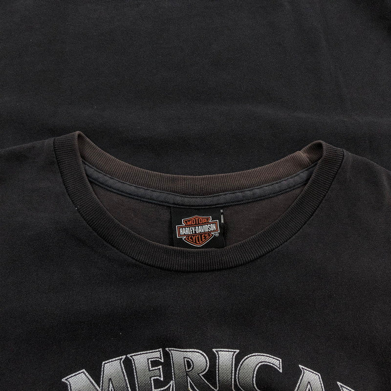 【現状渡し品】【メンズ】 HARLEY DAVIDSON ハーレーダビッドソン c2015 ”AMERICAN LEEND” TEE 半袖Tシャツ トップス 146-260504-hn-08-fur サイズ：XXL カラー：ブラック 万代Net店