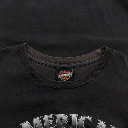 【現状渡し品】【メンズ】 HARLEY DAVIDSON ハーレーダビッドソン c2015 ”AMERICAN LEEND” TEE 半袖Tシャツ トップス 146-260504-hn-08-fur サイズ：XXL カラー：ブラック 万代Net店