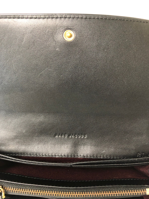 【中古品】【レディース】 MARC JACOBS マークジェイコブス DOUBLE J ダブルJ レザーロングウォレット 長財布 200-260607-SH-19-hon カラー：ブラック 万代Net店