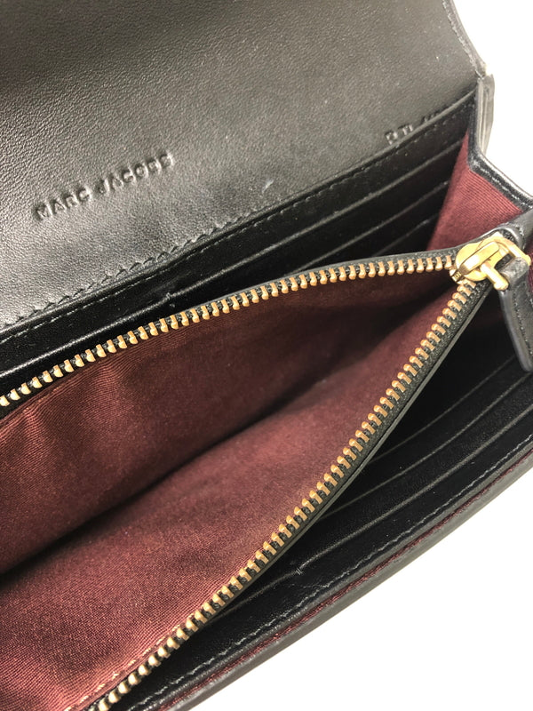 【中古品】【レディース】 MARC JACOBS マークジェイコブス DOUBLE J ダブルJ レザーロングウォレット 長財布 200-260607-SH-19-hon カラー：ブラック 万代Net店