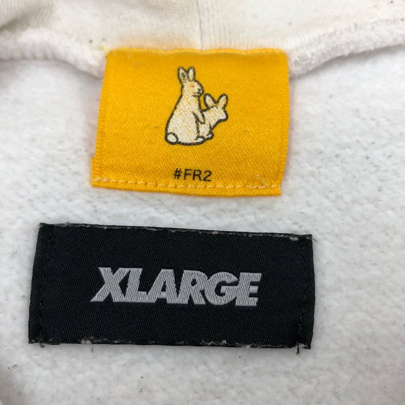 【中古品】【メンズ】 FR2 エフアールツー × XLARGE エクストララージ SMOKING RABBIT PRINT HOODIE スモーキングラビット プリントフーディー パーカー スウェット トップス 142-261015-hn-07-fur サイズ：XL カラー：ホワイト 万代Net店