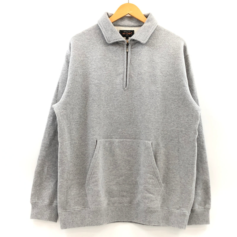 【中古品】【メンズ】 BEAMS PLUS ビームスプラス SWEAT HALF ZIP 38-13-0110156 スウェット トレーナー ハーフジップ トップス 147-260722-hn-14-fur サイズ：XL カラー：グレー 万代Net店