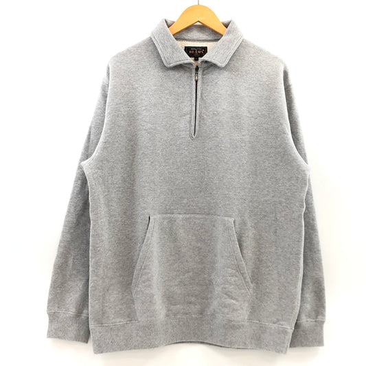【中古品】【メンズ】 BEAMS PLUS ビームスプラス SWEAT HALF ZIP 38-13-0110156 スウェット トレーナー ハーフジップ トップス 147-260722-hn-14-fur サイズ：XL カラー：グレー 万代Net店