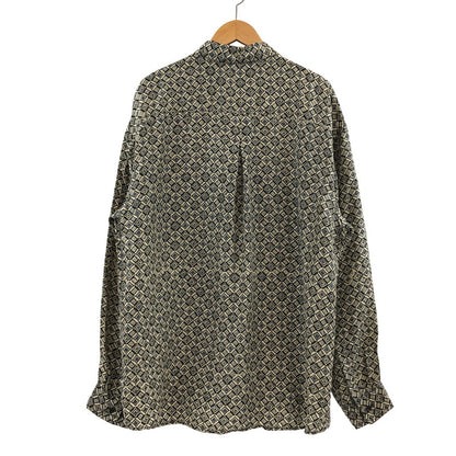 【中古品】【メンズ】 BRUNO ブルーノ 総柄 シルク 長袖シャツ カジュアルシャツ トップス 146-260504-hn-10-fur サイズ：XL カラー：ベージュ/ネイビー系 万代Net店