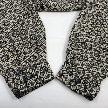 【中古品】【メンズ】 BRUNO ブルーノ 総柄 シルク 長袖シャツ カジュアルシャツ トップス 146-260504-hn-10-fur サイズ：XL カラー：ベージュ/ネイビー系 万代Net店