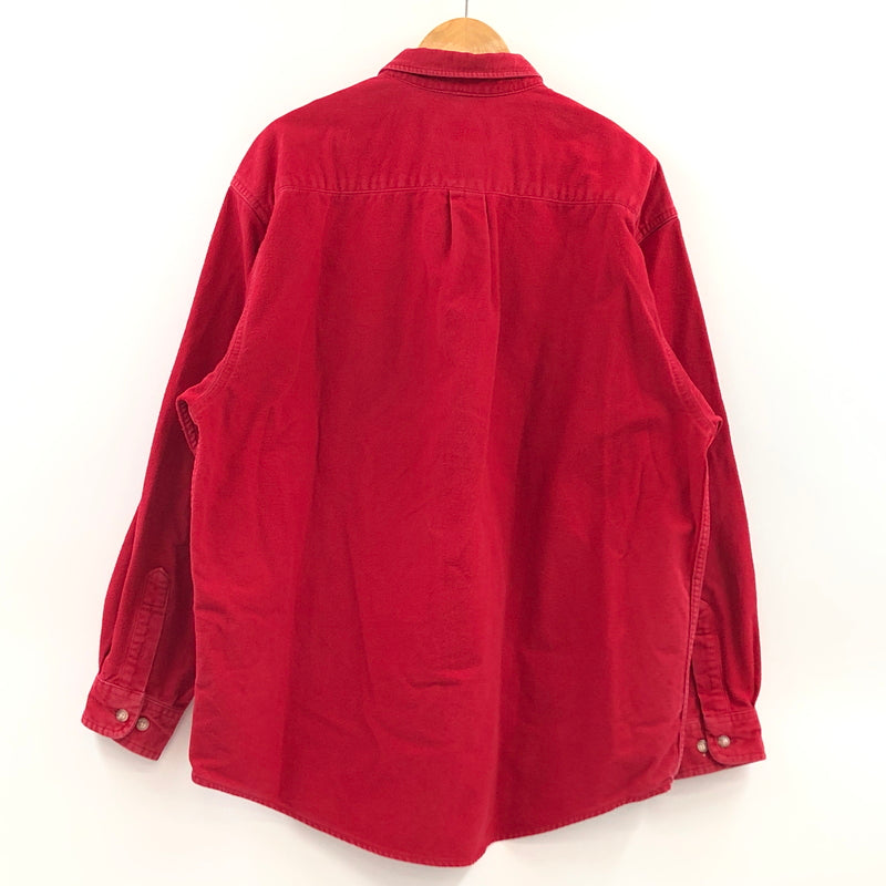 【現状渡し品】【メンズ】 EDDIE BAUER エディー・バウアー LS CHAMOIS CLOTH SHIRT 長袖 シャモアクロスシャツ カジュアルシャツ トップス 146-261015-hn-11-fur サイズ：L カラー：レッド 万代Net店