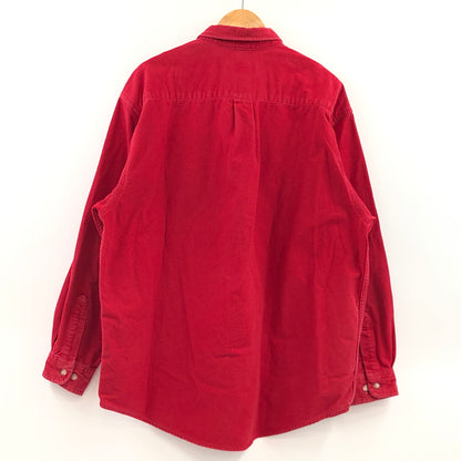 【現状渡し品】【メンズ】 EDDIE BAUER エディー・バウアー LS CHAMOIS CLOTH SHIRT 長袖 シャモアクロスシャツ カジュアルシャツ トップス 146-261015-hn-11-fur サイズ：L カラー：レッド 万代Net店