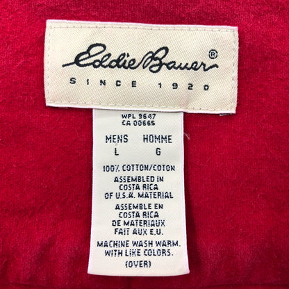 【現状渡し品】【メンズ】 EDDIE BAUER エディー・バウアー LS CHAMOIS CLOTH SHIRT 長袖 シャモアクロスシャツ カジュアルシャツ トップス 146-261015-hn-11-fur サイズ：L カラー：レッド 万代Net店
