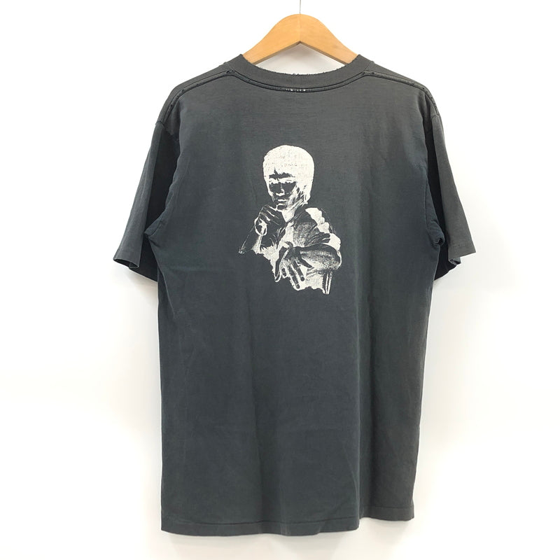 【ジャンク品】【メンズ】 UNITED SPORTS ユナイテッドスポーツ 90S "BRUCE LEE" PRINT S/S TEE 両シングル USA製 ブルース・リー プリント 半袖Tシャツ トップス 146-260723-hn-03-fur サイズ：L カラー：チャコール系 万代Net店