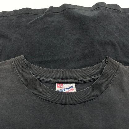【ジャンク品】【メンズ】 UNITED SPORTS ユナイテッドスポーツ 90S "BRUCE LEE" PRINT S/S TEE 両シングル USA製 ブルース・リー プリント 半袖Tシャツ トップス 146-260723-hn-03-fur サイズ：L カラー：チャコール系 万代Net店