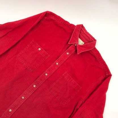 【現状渡し品】【メンズ】 EDDIE BAUER エディー・バウアー LS CHAMOIS CLOTH SHIRT 長袖 シャモアクロスシャツ カジュアルシャツ トップス 146-261015-hn-11-fur サイズ：L カラー：レッド 万代Net店