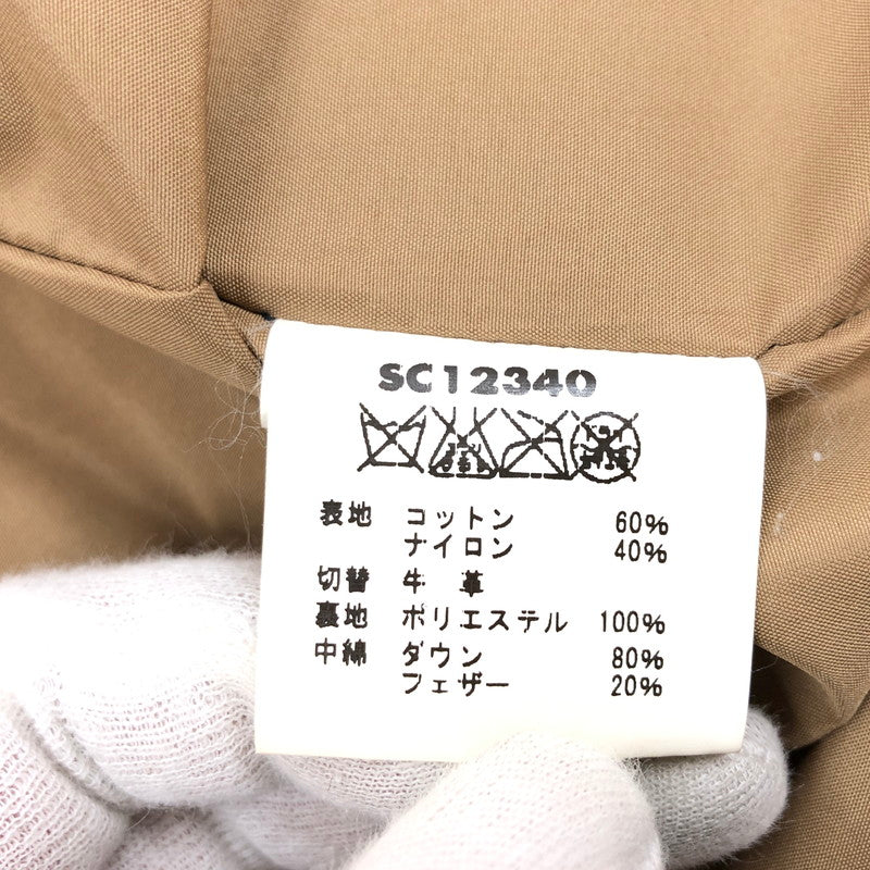 【現状渡し品】【メンズ】 SUGAR CANE シュガーケーン COTTON×NYLON LEATHER YORK DOWN VEST SC12340 コットン×ナイロン レザーヨークダウンベスト アウター 145-260208-hn-06-fur サイズ：M カラー：ネイビー/ブラウン 万代Net店