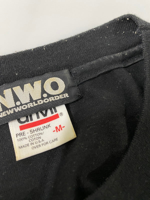 【中古品】【メンズ】 N.W.O NEWWORLDORDER ニューワールドオーダー 90S ANVILボディ RUIN NWO PRINTED T-SHIRT 90年代 プリント Tシャツ トップス 146-240919-jt-14-min サイズ：M カラー：ブラック 万代Net店