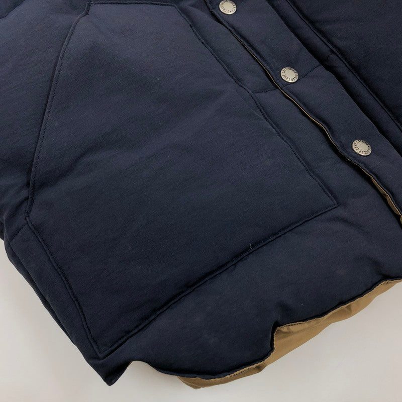 【現状渡し品】【メンズ】 SUGAR CANE シュガーケーン COTTON×NYLON LEATHER YORK DOWN VEST SC12340 コットン×ナイロン レザーヨークダウンベスト アウター 145-260208-hn-06-fur サイズ：M カラー：ネイビー/ブラウン 万代Net店