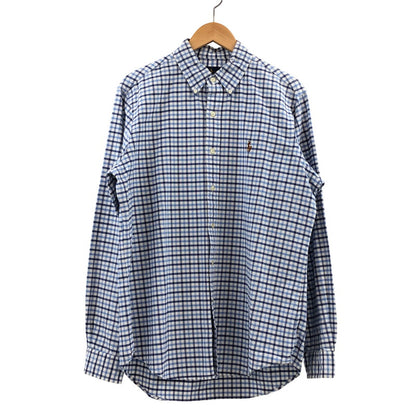 【中古品】【メンズ】 RALPH LAUREN ラルフローレン PONY EMBROIDERY LS BD CHECK SHIRT ポニー エンブロイダリー ボタンダウン 長袖チェックシャツ カジュアルシャツ トップス 147-260506-hn-07-fur サイズ：M カラー：ホワイト/ブルー系 万代Net店