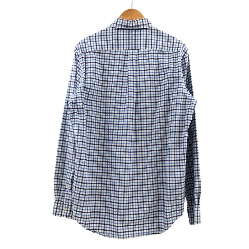 【中古品】【メンズ】 RALPH LAUREN ラルフローレン PONY EMBROIDERY LS BD CHECK SHIRT ポニー エンブロイダリー ボタンダウン 長袖チェックシャツ カジュアルシャツ トップス 147-260506-hn-07-fur サイズ：M カラー：ホワイト/ブルー系 万代Net店