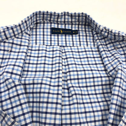 【中古品】【メンズ】 RALPH LAUREN ラルフローレン PONY EMBROIDERY LS BD CHECK SHIRT ポニー エンブロイダリー ボタンダウン 長袖チェックシャツ カジュアルシャツ トップス 147-260506-hn-07-fur サイズ：M カラー：ホワイト/ブルー系 万代Net店