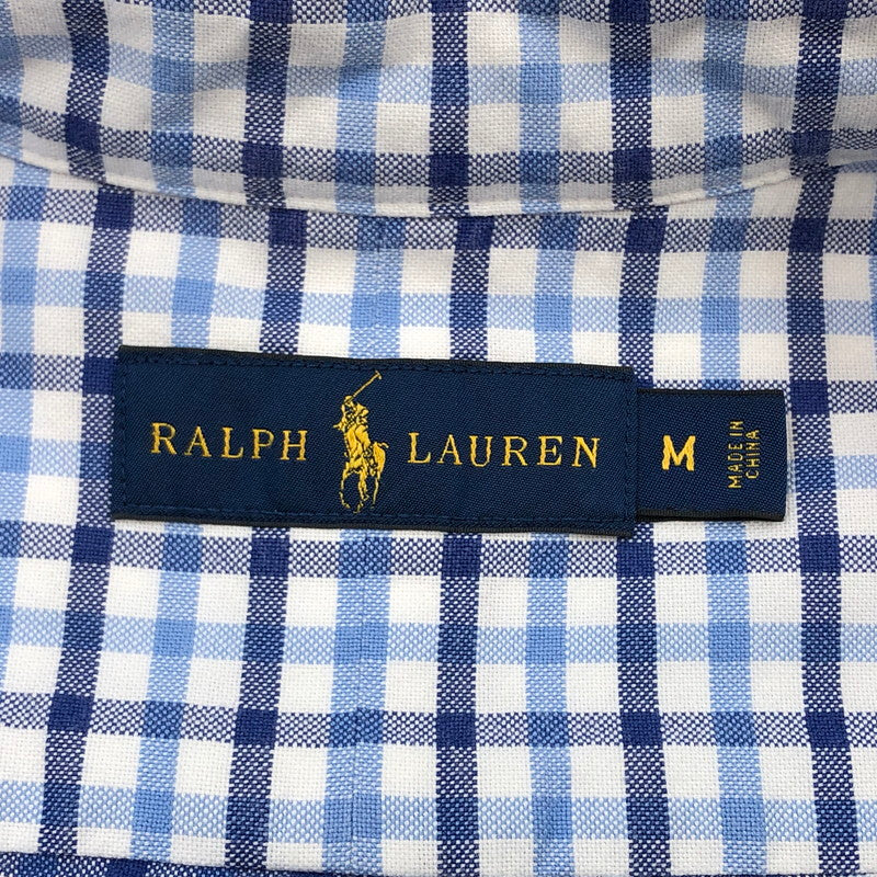 【中古品】【メンズ】 RALPH LAUREN ラルフローレン PONY EMBROIDERY LS BD CHECK SHIRT ポニー エンブロイダリー ボタンダウン 長袖チェックシャツ カジュアルシャツ トップス 147-260506-hn-07-fur サイズ：M カラー：ホワイト/ブルー系 万代Net店