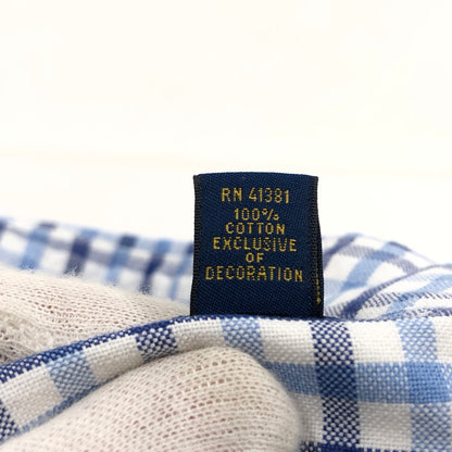 【中古品】【メンズ】 RALPH LAUREN ラルフローレン PONY EMBROIDERY LS BD CHECK SHIRT ポニー エンブロイダリー ボタンダウン 長袖チェックシャツ カジュアルシャツ トップス 147-260506-hn-07-fur サイズ：M カラー：ホワイト/ブルー系 万代Net店