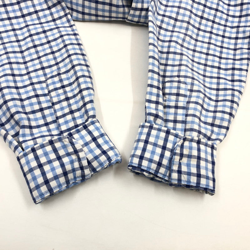 【中古品】【メンズ】 RALPH LAUREN ラルフローレン PONY EMBROIDERY LS BD CHECK SHIRT ポニー エンブロイダリー ボタンダウン 長袖チェックシャツ カジュアルシャツ トップス 147-260506-hn-07-fur サイズ：M カラー：ホワイト/ブルー系 万代Net店