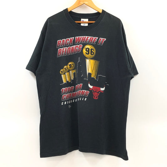 【中古品】【メンズ】 PRO PLAYER プロプレイヤー 90S NBA CHICAGO BULLS S/S TEE 半袖Tシャツ トップス 146-260725-hn-01-fur サイズ：XL カラー：ブラック 万代Net店