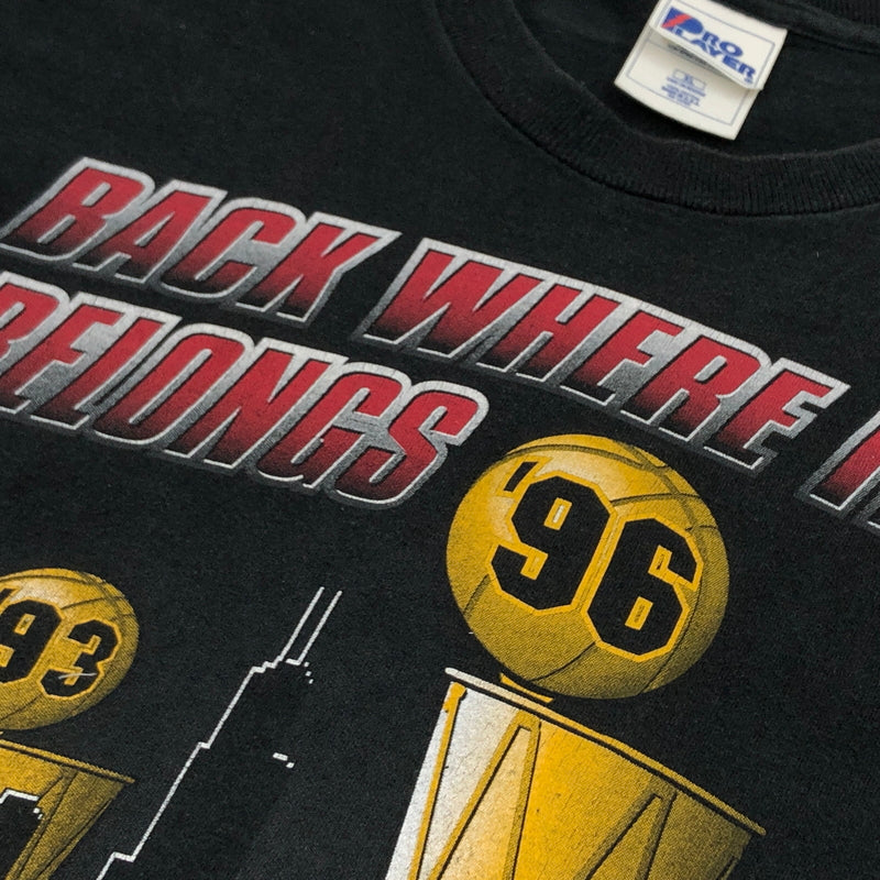 【中古品】【メンズ】 PRO PLAYER プロプレイヤー 90S NBA CHICAGO BULLS S/S TEE 半袖Tシャツ トップス 146-260725-hn-01-fur サイズ：XL カラー：ブラック 万代Net店